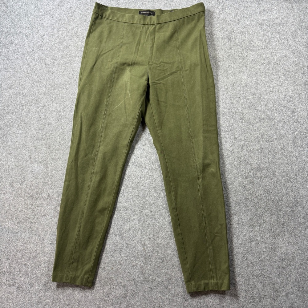 Banana Republic Devon Legging Fit Pants Women 8 Olive Green Stretch Cotton Rayon